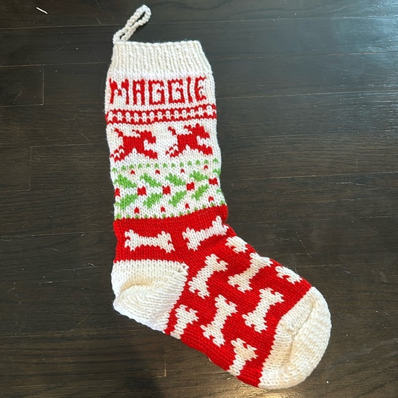NWOT- hand made dog stocking “MAGGIE”
